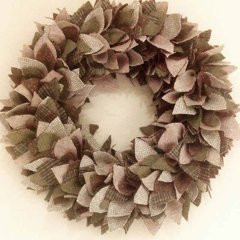 Tweed Christmas Wreath